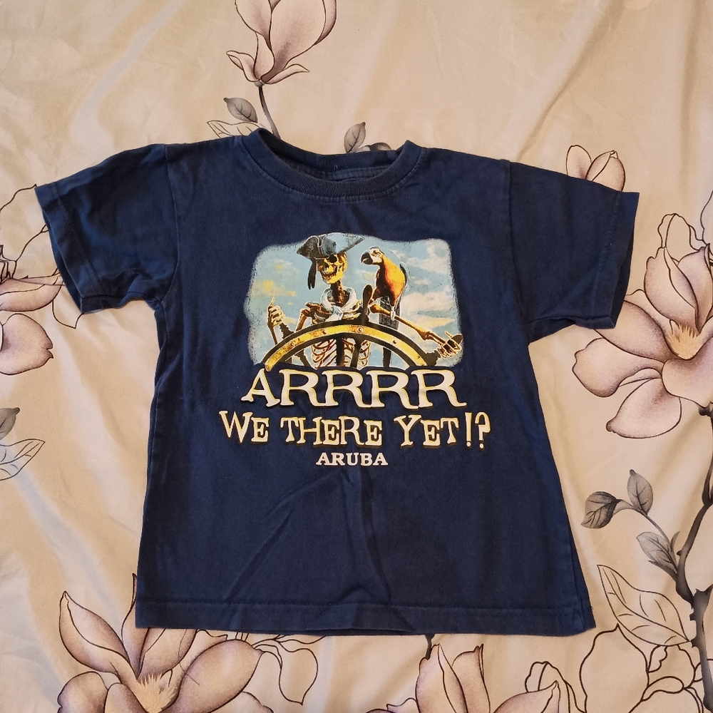 3/$10 🌟 Kids Blue Pirate Aruba T-Shirt 6-8